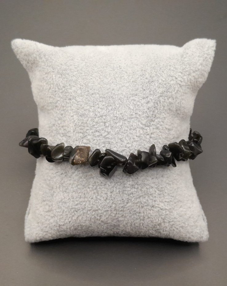 Obsidyen doğal taşlı unisex Bileklik - Görsel 2
