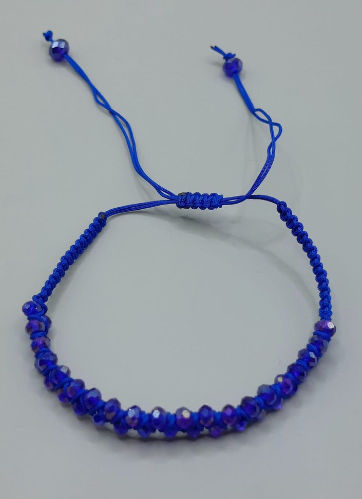 kristal taşlardan oluşan el yapımı Makrome bileklik - Görsel 4