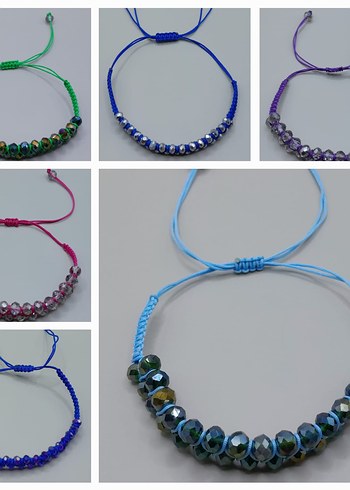 kristal taşlı el yapımı makrome Bileklik - Görsel 7