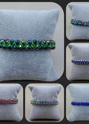 kristal taşlı el yapımı makrome Bileklik - Görsel 3