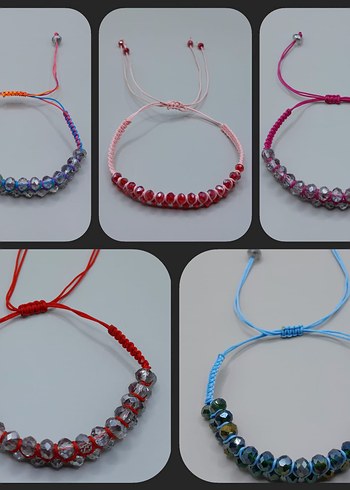 kristal taşlı el yapımı makrome Bileklik - Görsel 8