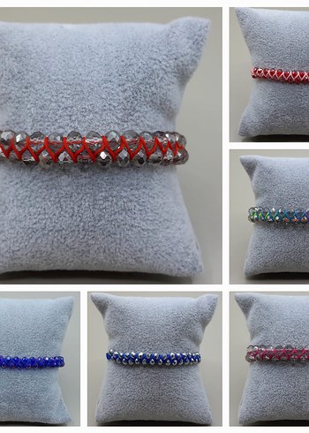 kristal taşlı el yapımı makrome Bileklik - Görsel 13