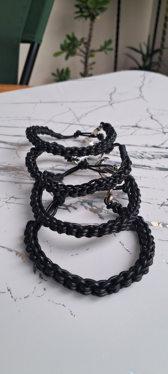 hakiki deri unisex bilekliği - Görsel 5