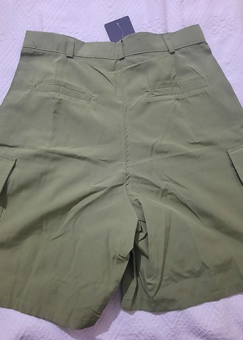 Kadın Yeşil Kemerli Bermuda Şort - Görsel 4