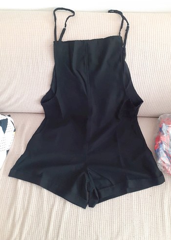 Siyah Pamuklu Rahat Mini Tulum - Görsel 4