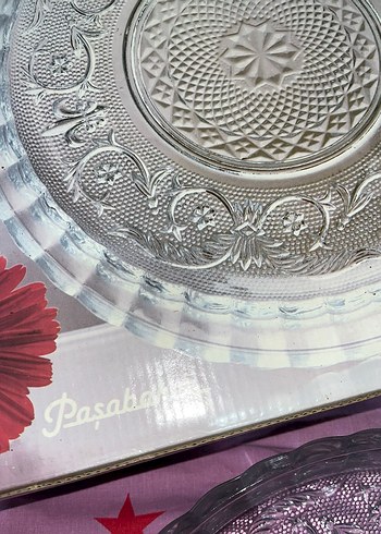 Çiçek Desenli Cam Tabak - Görsel 4