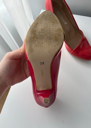 Pembe Rugan Stiletto Kadın Topuklu Ayakkabı - Görsel 3