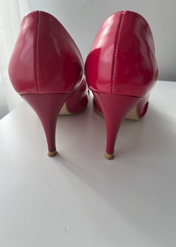 Pembe Rugan Stiletto Kadın Topuklu Ayakkabı - Görsel 5