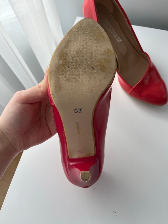 Pembe Rugan Stiletto Kadın Topuklu Ayakkabı - Görsel 3