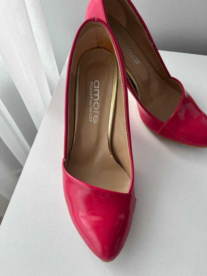 Pembe Rugan Stiletto Kadın Topuklu Ayakkabı - Görsel 2