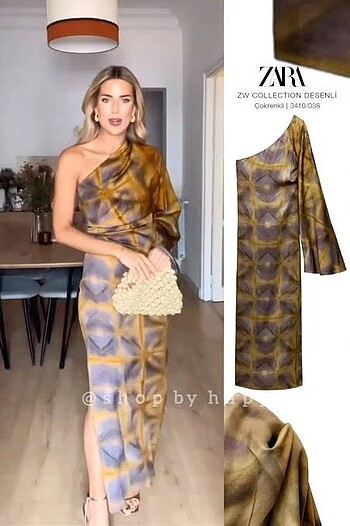 Zara ZW collection asimetrik elbise