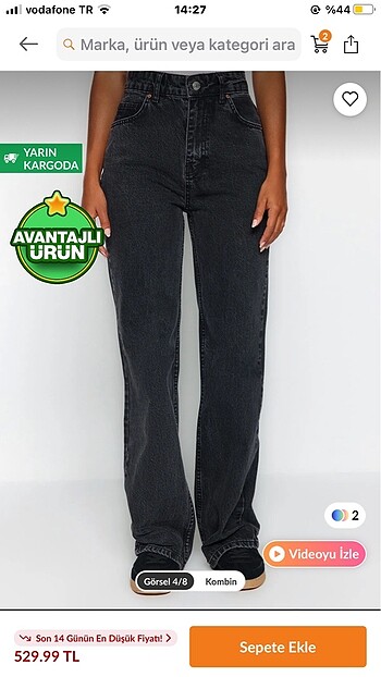 Trendyol & Milla TrendyolMilla Antrasit Yüksek Bel Wide Leg