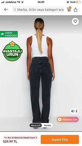 xs Beden TrendyolMilla Antrasit Yüksek Bel Wide Leg