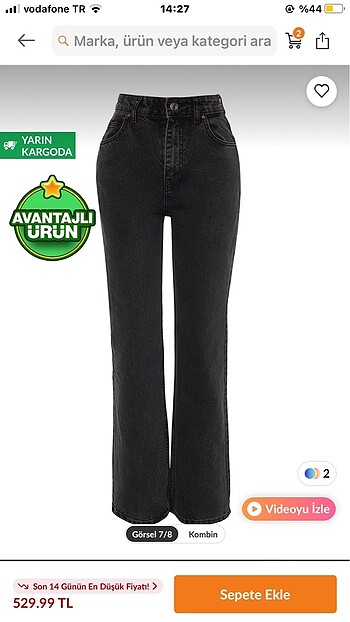 xs Beden gri Renk TrendyolMilla Antrasit Yüksek Bel Wide Leg
