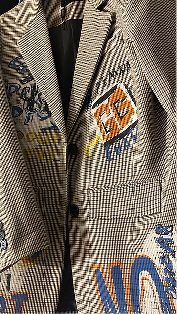 Desenli blazer ceket