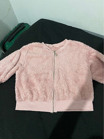 toz pembe crop ceket hırka