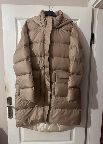 Bej Midi Kadın Kışlık Mont - Görsel 2