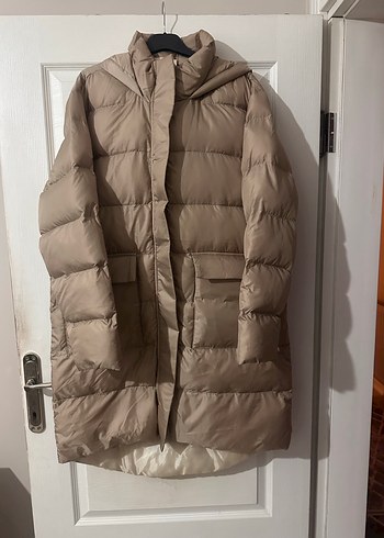 Bej Midi Kadın Kışlık Mont - Görsel 3