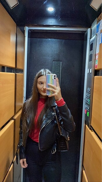 xs Beden siyah Renk Pull Bear Deri Ceket