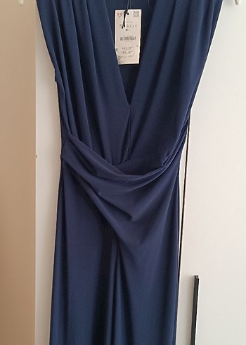 Lacivert V Yaka Kadın Uzun Tulum - Görsel 5