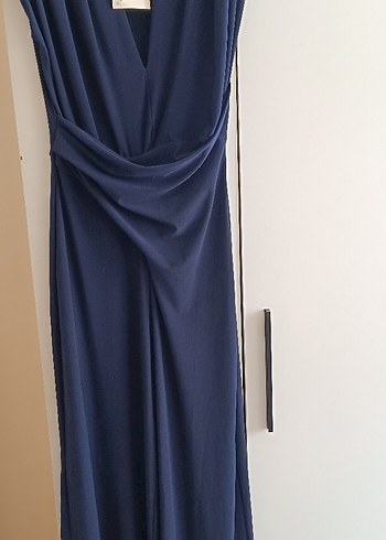 Lacivert V Yaka Kadın Uzun Tulum - Görsel 6