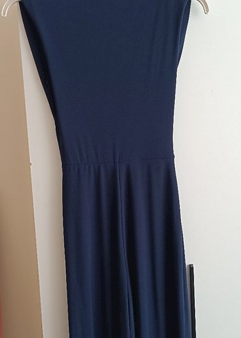 Lacivert V Yaka Kadın Uzun Tulum - Görsel 7