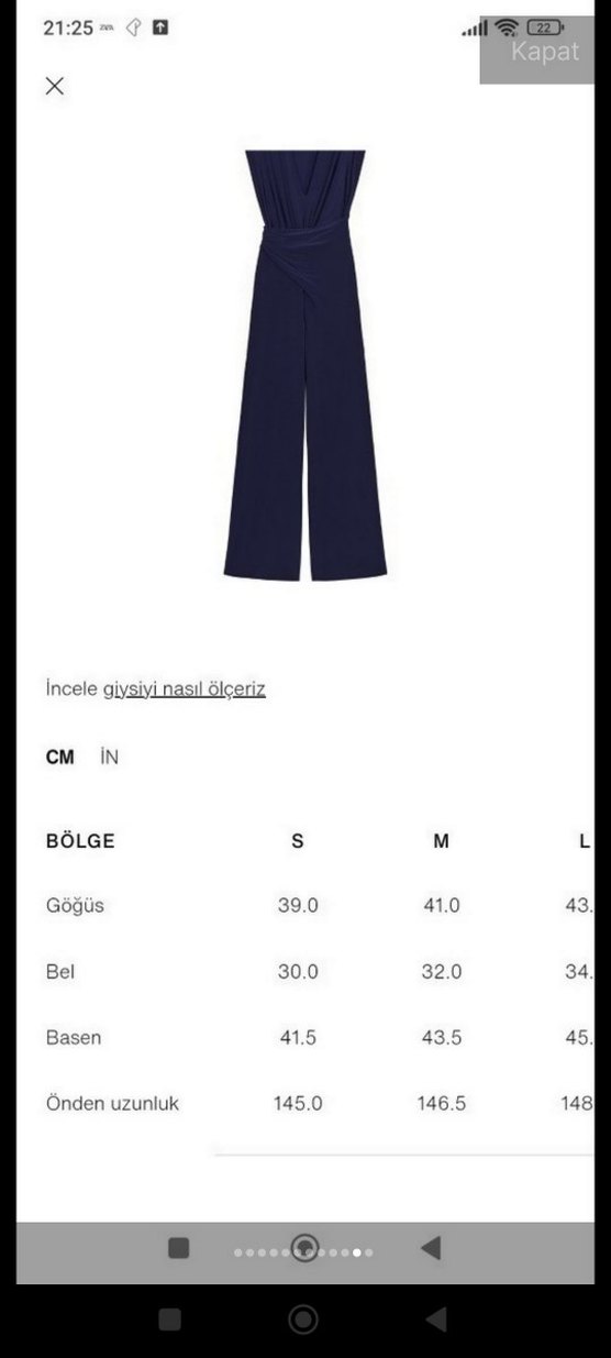 Lacivert V Yaka Kadın Uzun Tulum - Görsel 4