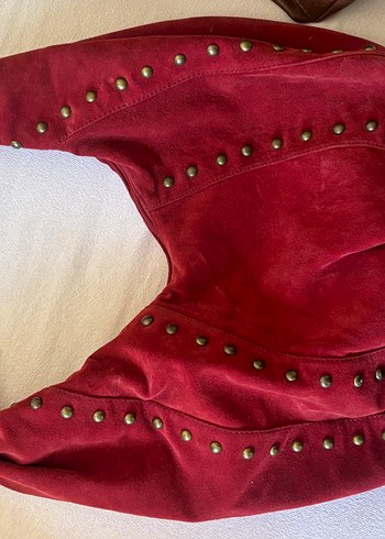 Bordo Düğmeli Bohem Vintage Çanta