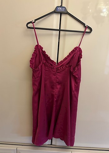 H&M H&M V Yakalı Drapeli Midi Elbise
