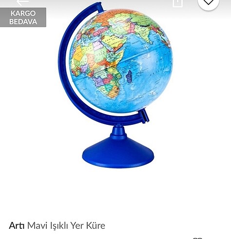 Artdeco Artı marka ışıklı Yerküre dünya haritası