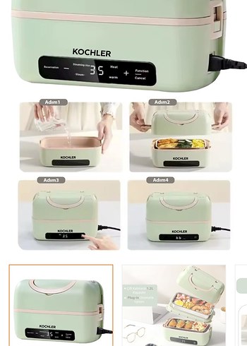 Pastel Yeşil Elektrikli Yemek Isıtıcı - Görsel 5