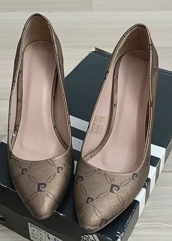 Pierre cardin 37 no Bej Yılan Desenli Tokalı Stiletto