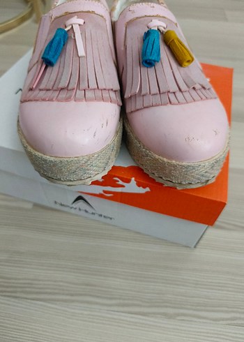 Vicco Vicco 36 no Püsküllü Pembe Dolgu Topuklu Espadril