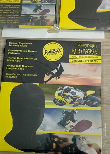Sıfır termal Siyah ReBBeX Fonksiyonel Kar Maskesi - Görsel 11