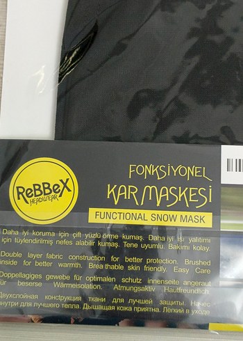 Sıfır termal Siyah ReBBeX Fonksiyonel Kar Maskesi - Görsel 3