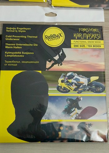 Sıfır termal Siyah ReBBeX Fonksiyonel Kar Maskesi - Görsel 2