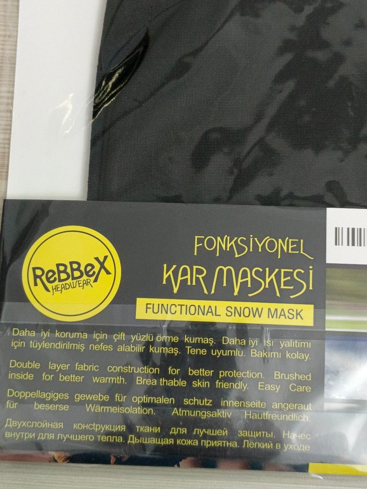 Sıfır termal Siyah ReBBeX Fonksiyonel Kar Maskesi - Görsel 3