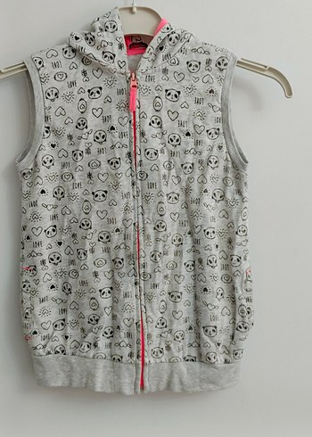 Lcw 10 11,yas Kız Çocuk Gri Kapüşonlu Fermuarlı Yelek - Görsel 20