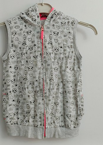Lcw 10 11,yas Kız Çocuk Gri Kapüşonlu Fermuarlı Yelek - Görsel 16