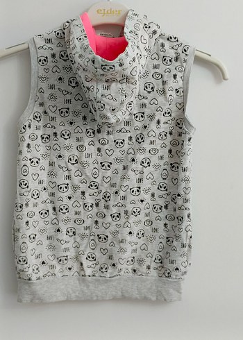 Lcw 10 11,yas Kız Çocuk Gri Kapüşonlu Fermuarlı Yelek - Görsel 18