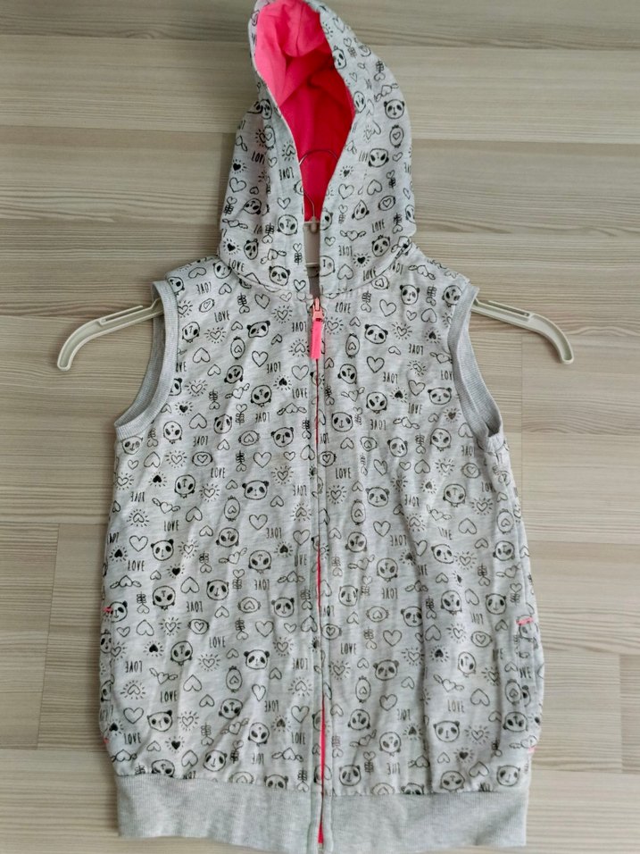 Lcw 10 11,yas Kız Çocuk Gri Kapüşonlu Fermuarlı Yelek - Görsel 2