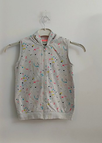 Lcw Wakiki 7 8 yaş Kız Çocuk Kapüşonlu Fermuarlı Gri Yelek - Görsel 9