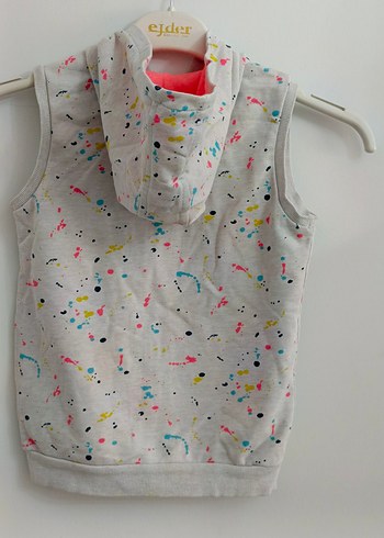 Lcw Wakiki 7 8 yaş Kız Çocuk Kapüşonlu Fermuarlı Gri Yelek - Görsel 6