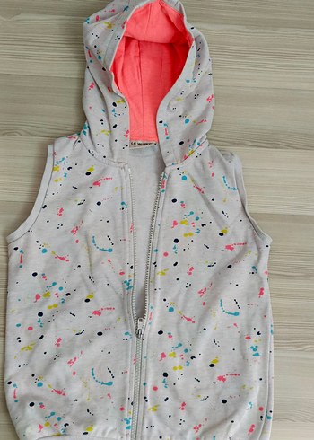 Lcw Wakiki 7 8 yaş Kız Çocuk Kapüşonlu Fermuarlı Gri Yelek - Görsel 12