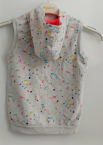 Lcw Wakiki 7 8 yaş Kız Çocuk Kapüşonlu Fermuarlı Gri Yelek - Görsel 5