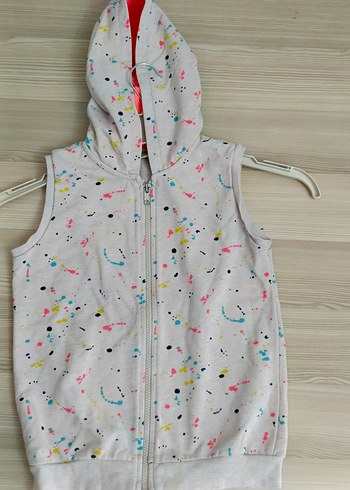 Lcw Wakiki 7 8 yaş Kız Çocuk Kapüşonlu Fermuarlı Gri Yelek - Görsel 11