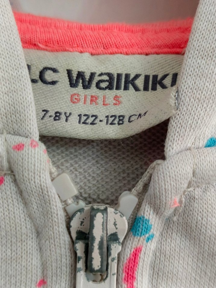 Lcw Wakiki 7 8 yaş Kız Çocuk Kapüşonlu Fermuarlı Gri Yelek - Görsel 4