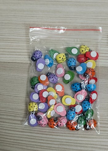 Sıfır paketli Renkli Uğur Böceği Tırnak Süsleri - Görsel 7