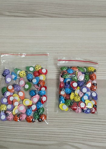 Sıfır paketli Renkli Uğur Böceği Tırnak Süsleri - Görsel 11