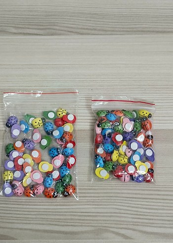 Sıfır paketli Renkli Uğur Böceği Tırnak Süsleri - Görsel 5